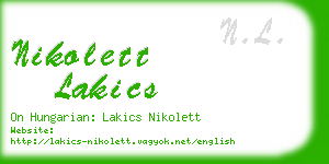 nikolett lakics business card